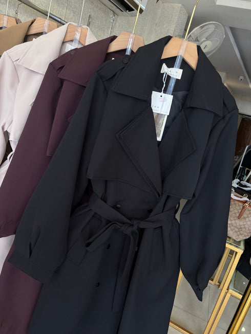 Winter Double Breasted Mid Length Trench Coat